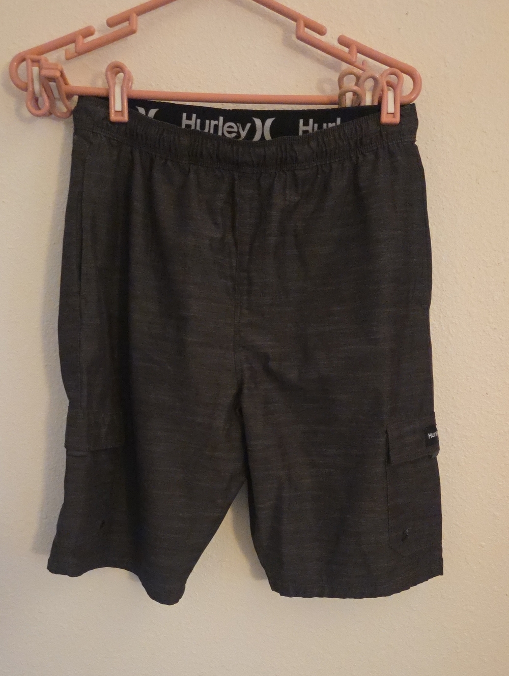 Hurley Boy's Charcoal Gray Cargo Shorts